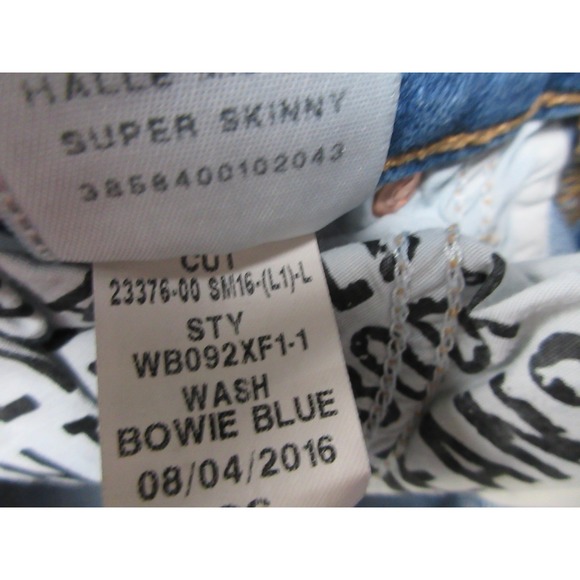 True Religion Jeans Womens 26 Halle Mid Rise Super Skinny Distressed Bowie Blue - Picture 14 of 16